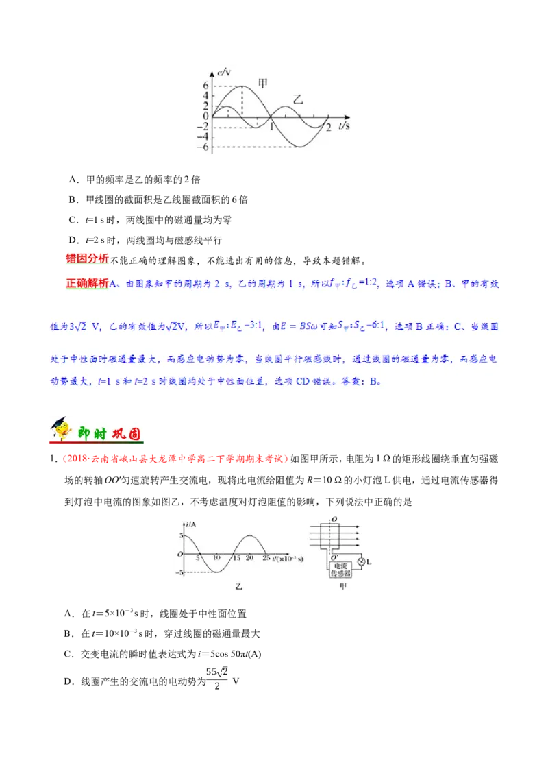 专题12交变电流-备战2019年高考物理之纠错笔记系列（解析版）_新高考复习资料_2022年新高考复习资料_高考物理2022年一轮复习各版本_1.2022年高考物理一轮复习全国通用版