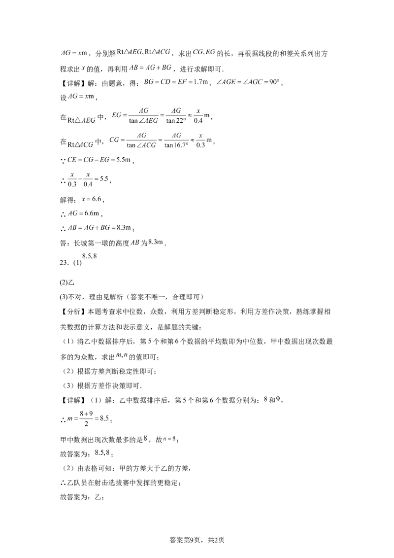 临夏州中考真题数学试题-A4答案卷尾_2.2015-2025年中考数学_2.2025各省市数学_甘肃