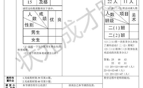 练习课_1-6年级下册_R3数下新插图版_旧教材资源_R3数下教案+学案_导学案_3复式统计表