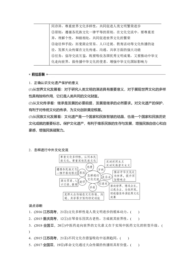 10第一部分专题十文化作用与文化发展_通用版（老高考）复习资料_2023年复习资料_一轮+二轮_政治高三二轮复习系列_政治高三二轮复习系列《二轮复习增分策略》（学生版）