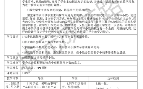 第6课时循环小数_1-6年级上册_数学5年级上册教学资源包_导学案新版_3小数除法