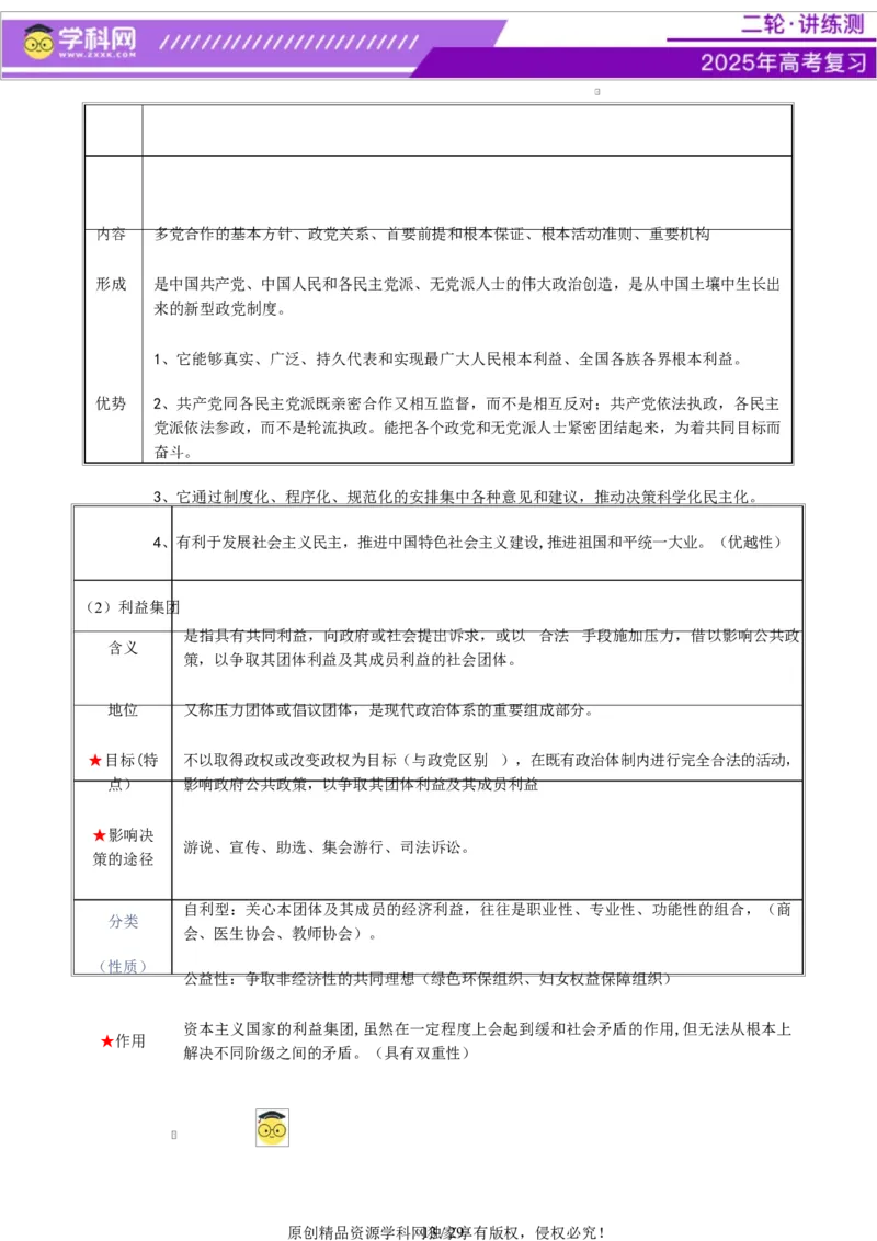 专题11国家与国际组织（讲义）（原卷版）_42025年新高考资料_二轮复习_上好课2025年高考政治二轮复习讲练测（新高考通用）338376762