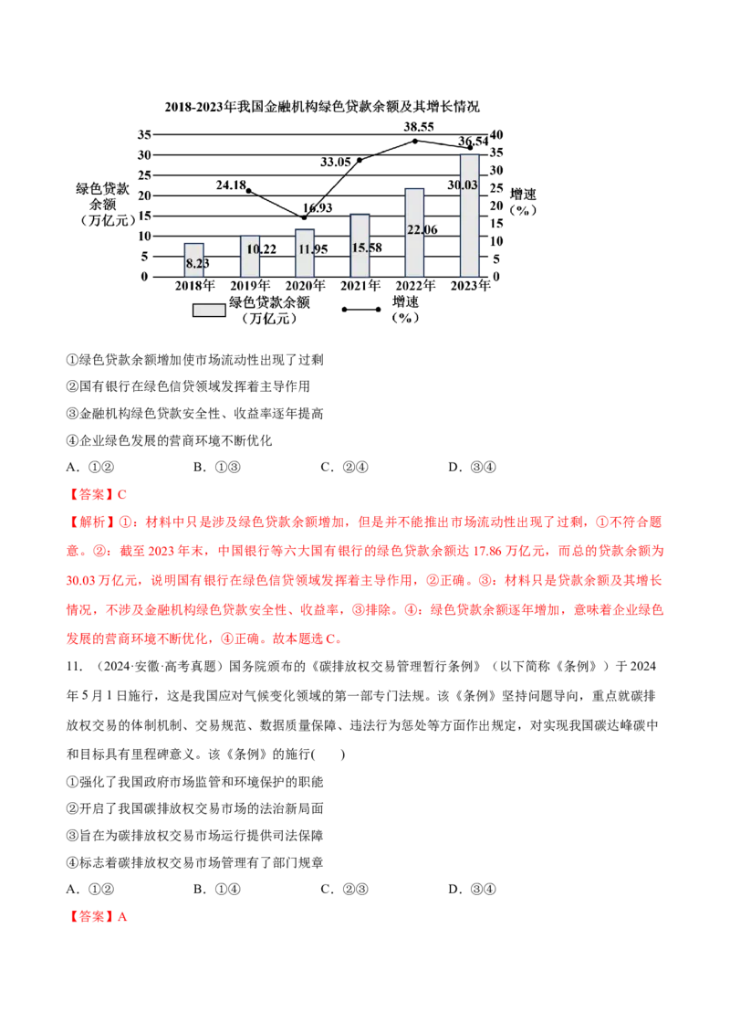 必刷题选择题100道必修2《经济与社会》（解析版）_42025年新高考资料_专项复习_2025年高考政治分册专项复习（新教材新高考）