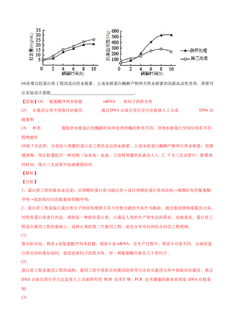 专题14生物技术与工程-三年（2020-2022）高考真题生物分项汇编（全国通用）（解析版）_高考真题分类汇编(2012-2022)生物_高考真题分项汇编(2020-2022)生物