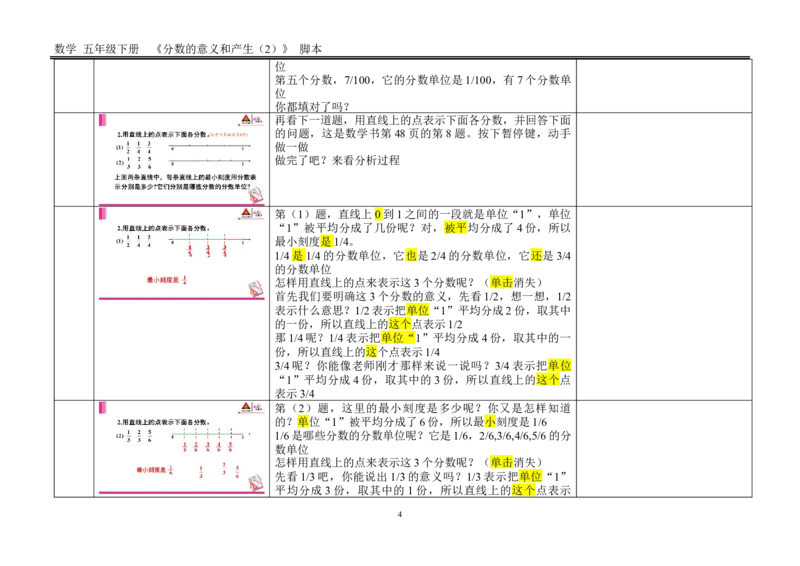 2.分数的产生和意义（2）_1-6年级下册_R5数下新插图版_R5数下教案+学案_慕课堂教案_4分数的意义和性质