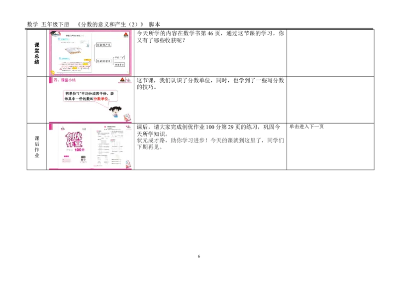 2.分数的产生和意义（2）_1-6年级下册_R5数下新插图版_R5数下教案+学案_慕课堂教案_4分数的意义和性质