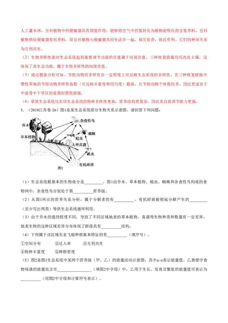 专题16生物与环境综合-十年（2012-2021）高考生物真题分项汇编（全国通用）（解析版）_高考真题分类汇编(2012-2022)生物_高考真题分项汇编(2012-2021)生物