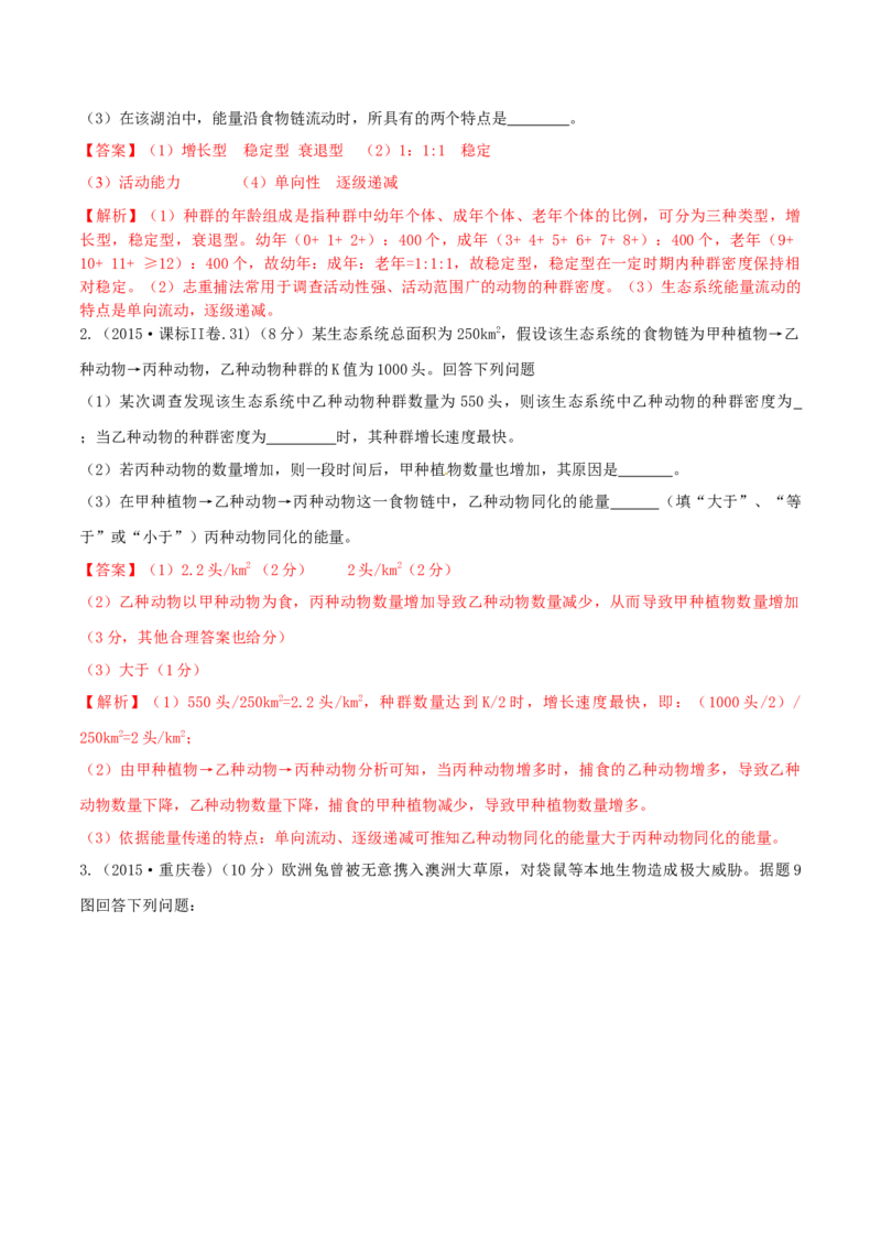 专题16生物与环境综合-十年（2012-2021）高考生物真题分项汇编（全国通用）（解析版）_高考真题分类汇编(2012-2022)生物_高考真题分项汇编(2012-2021)生物