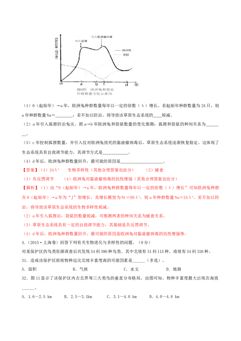 专题16生物与环境综合-十年（2012-2021）高考生物真题分项汇编（全国通用）（解析版）_高考真题分类汇编(2012-2022)生物_高考真题分项汇编(2012-2021)生物