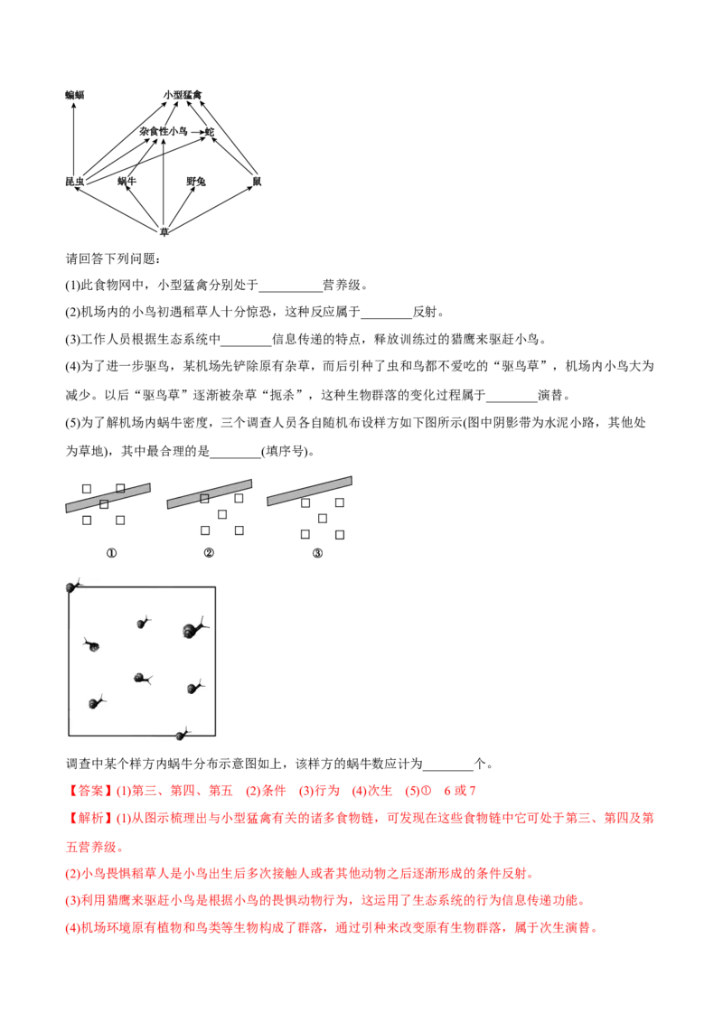 专题16生物与环境综合-十年（2012-2021）高考生物真题分项汇编（全国通用）（解析版）_高考真题分类汇编(2012-2022)生物_高考真题分项汇编(2012-2021)生物