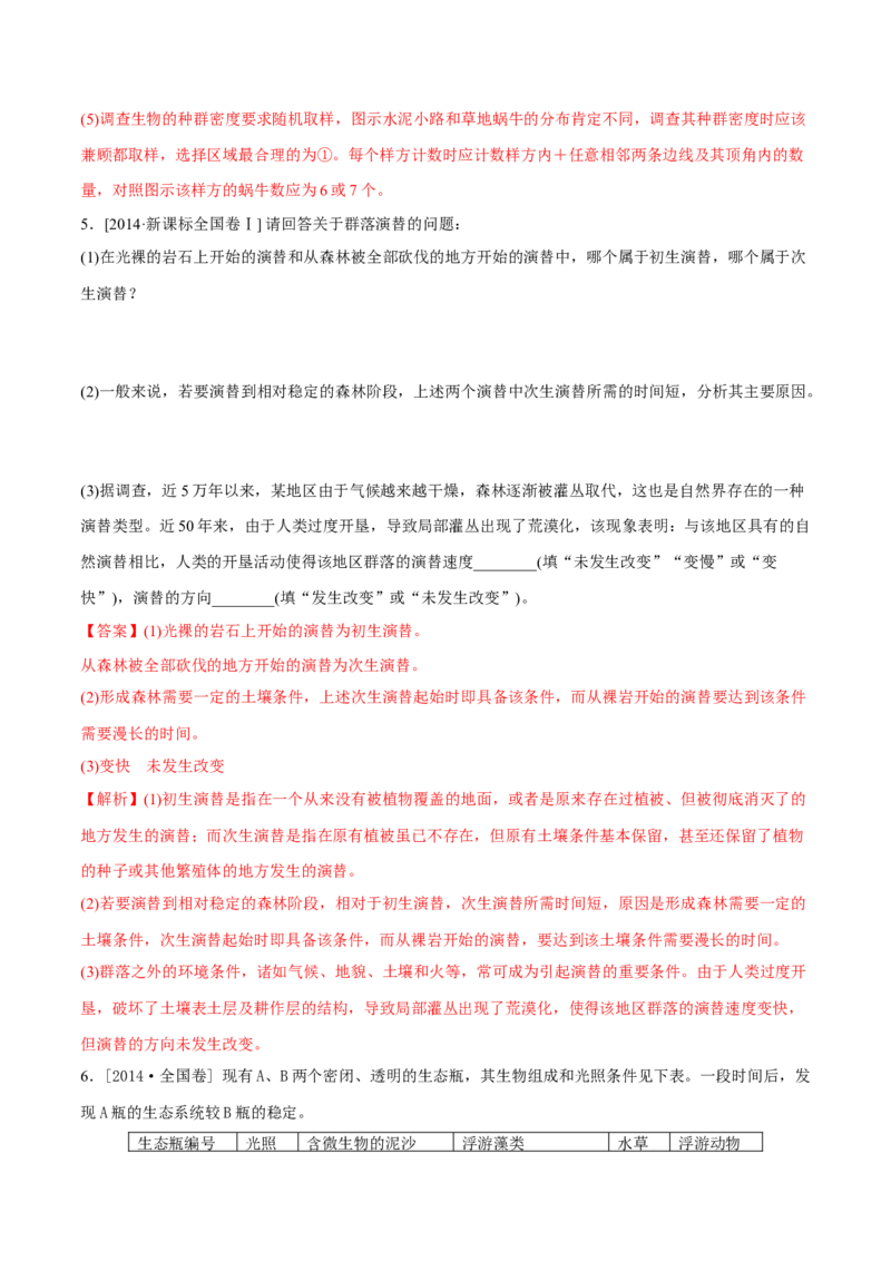 专题16生物与环境综合-十年（2012-2021）高考生物真题分项汇编（全国通用）（解析版）_高考真题分类汇编(2012-2022)生物_高考真题分项汇编(2012-2021)生物