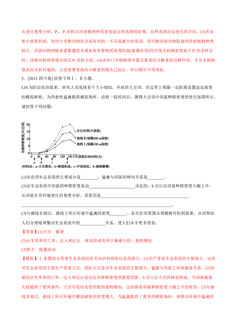 专题16生物与环境综合-十年（2012-2021）高考生物真题分项汇编（全国通用）（解析版）_高考真题分类汇编(2012-2022)生物_高考真题分项汇编(2012-2021)生物