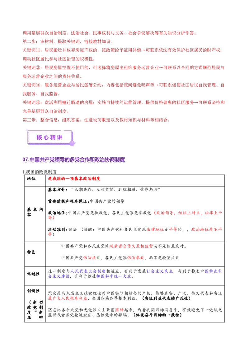 专题06人民当家作主（讲义）（解析版）_42025年新高考资料_二轮复习_上好课2025年高考政治二轮复习讲练测（新高考通用）338376762