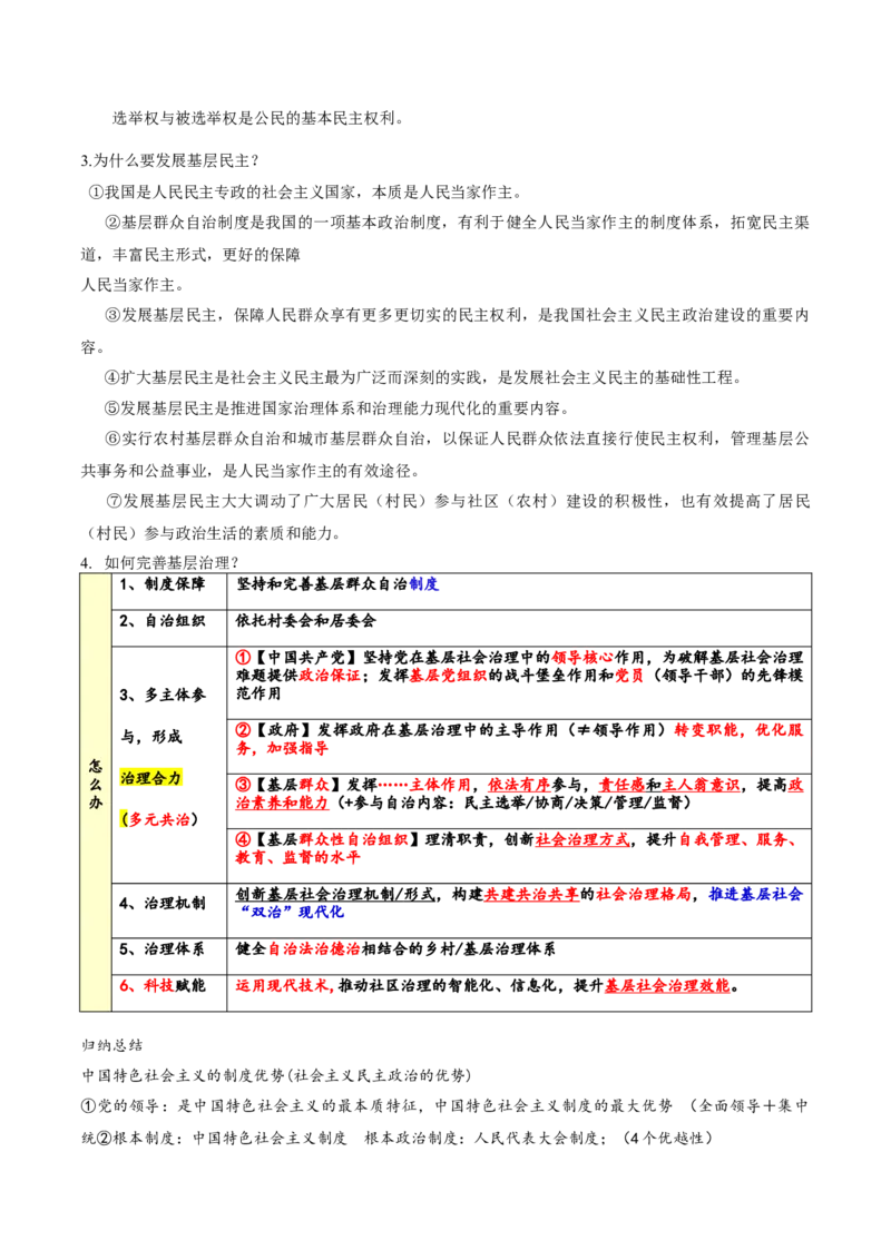 专题06人民当家作主（讲义）（解析版）_42025年新高考资料_二轮复习_上好课2025年高考政治二轮复习讲练测（新高考通用）338376762
