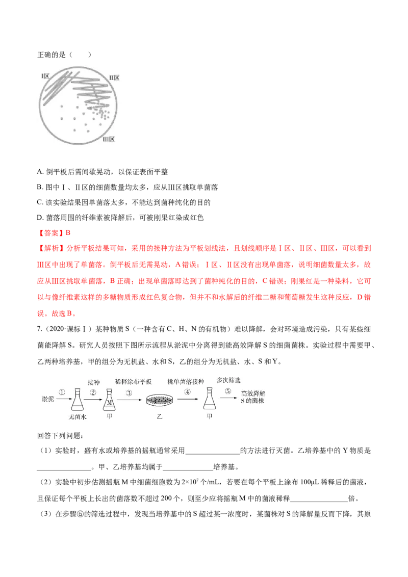 专题11生物技术实践-十年（2012-2021）高考生物真题分项汇编（全国通用）（解析版）_高考真题分类汇编(2012-2022)生物_高考真题分项汇编(2012-2021)生物