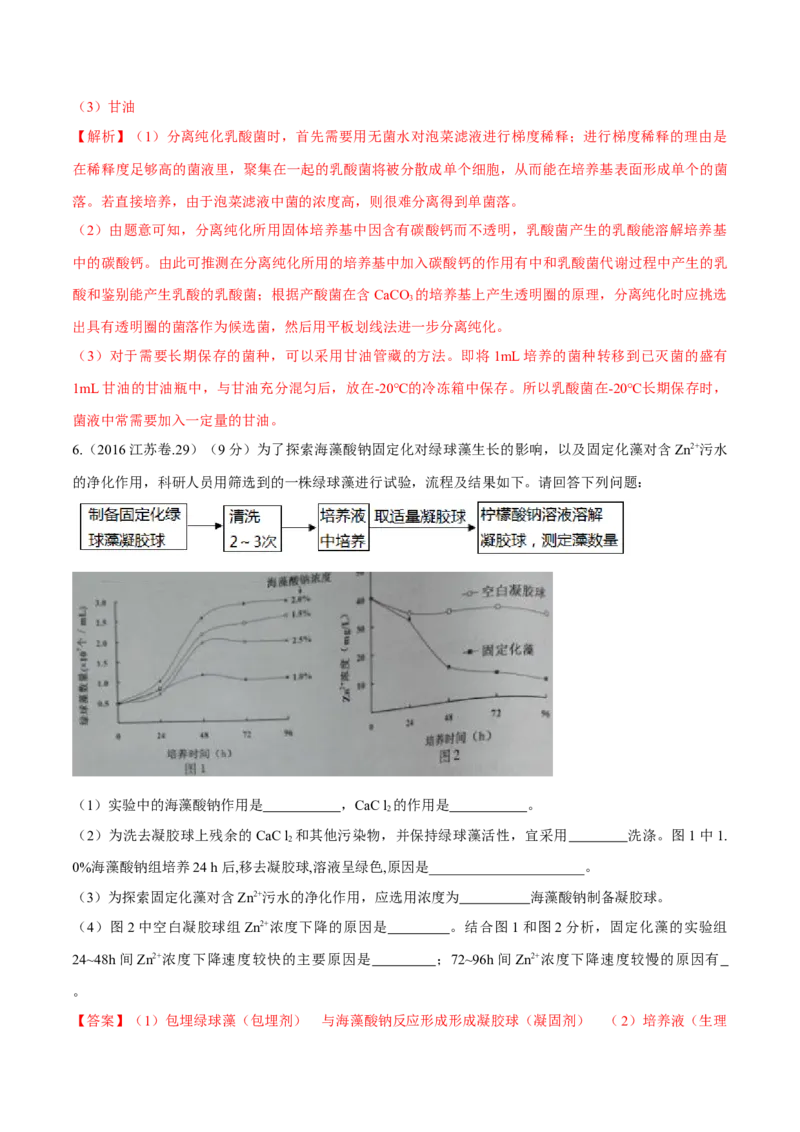 专题11生物技术实践-十年（2012-2021）高考生物真题分项汇编（全国通用）（解析版）_高考真题分类汇编(2012-2022)生物_高考真题分项汇编(2012-2021)生物