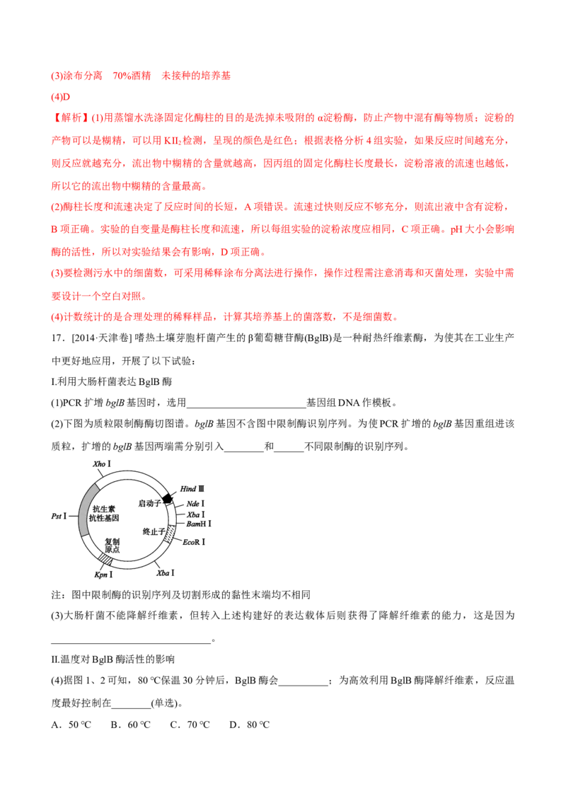 专题11生物技术实践-十年（2012-2021）高考生物真题分项汇编（全国通用）（解析版）_高考真题分类汇编(2012-2022)生物_高考真题分项汇编(2012-2021)生物