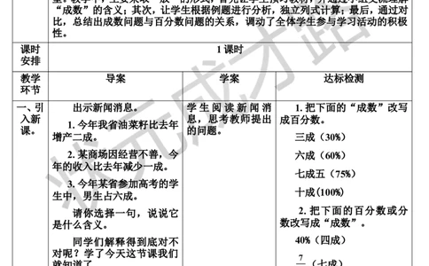 第2课时成数（导学案）_1-6年级下册_R6数下新插图版_R6数下教案+学案_导学案_第2单元百分数（二）