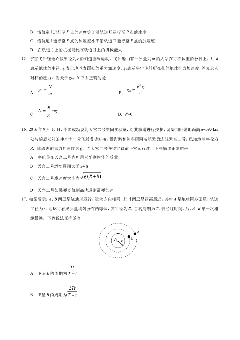 专题05万有引力与航天-备战2019年高考物理之纠错笔记系列（原卷版）_新高考复习资料_2022年新高考复习资料_高考物理2022年一轮复习各版本_赠19年高考物理纠错笔记_原卷版_863
