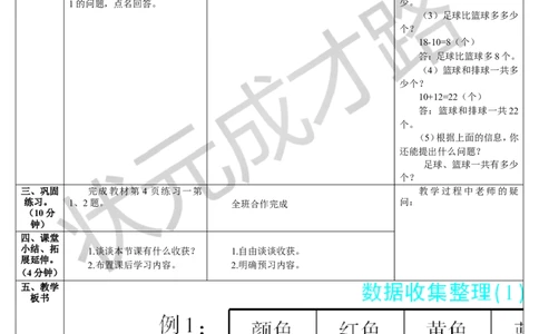 第1课时数据收集整理（1）_1-6年级下册_R2数下新插图版_旧教材资源_R2数下教案+学案_导学案_1数据收集整理