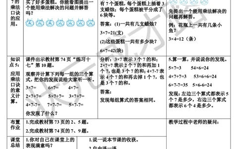 练习课（第1课时）_1-6年级上册_数学2年级上册教学资源包（新教材2025秋）_旧教材课件_导学案新版_6表内乘法（二）
