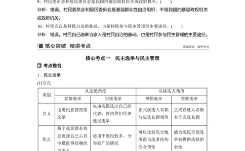 33第五单元公民的政治生活第13课　我国公民的政治参与_通用版（老高考）复习资料_2023年复习资料_一轮+二轮_政治高三一轮复习系列_政治高三一轮复习系列《一轮复习讲义》（教师版）