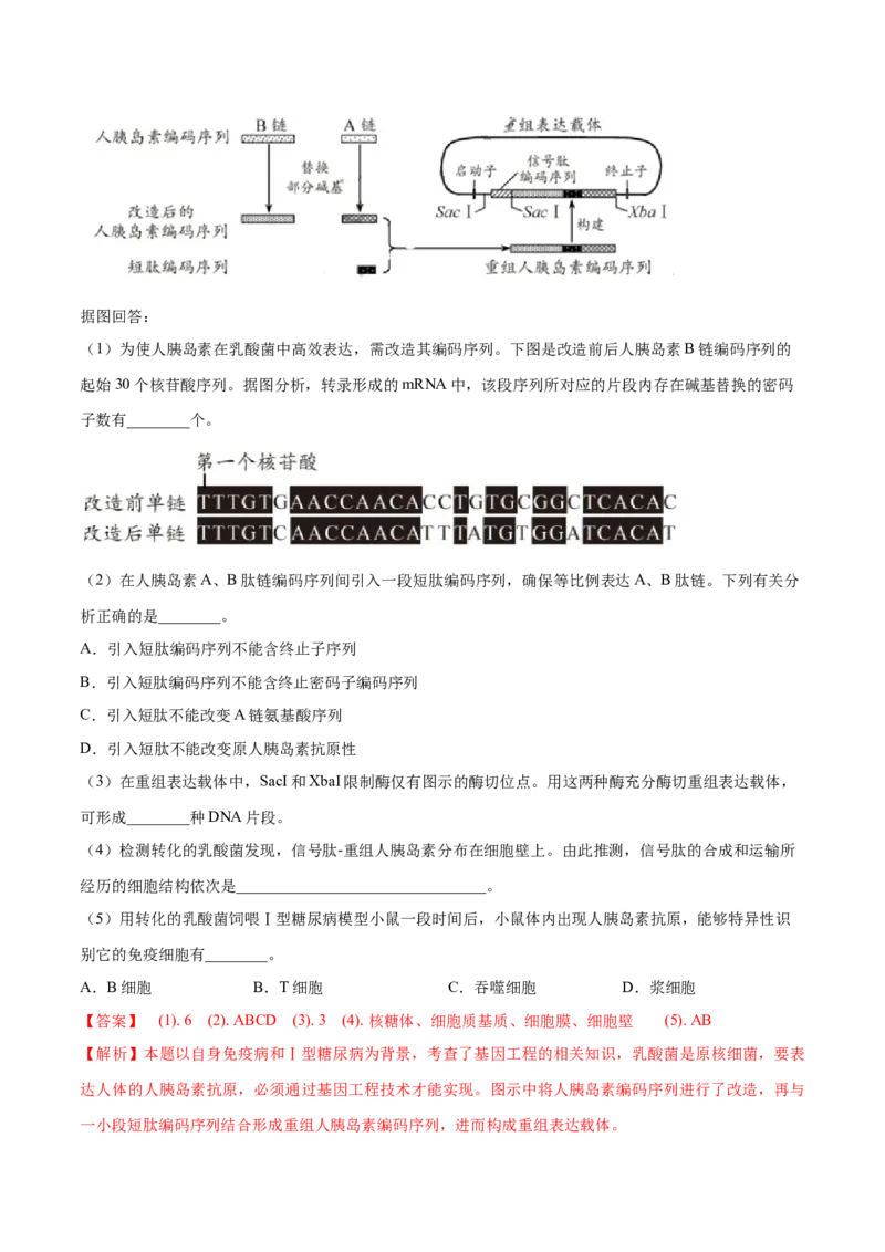 专题12现代生物科技专题-十年（2012-2021）高考生物真题分项汇编（全国通用）（解析版）_高考真题分类汇编(2012-2022)生物_高考真题分项汇编(2012-2021)生物