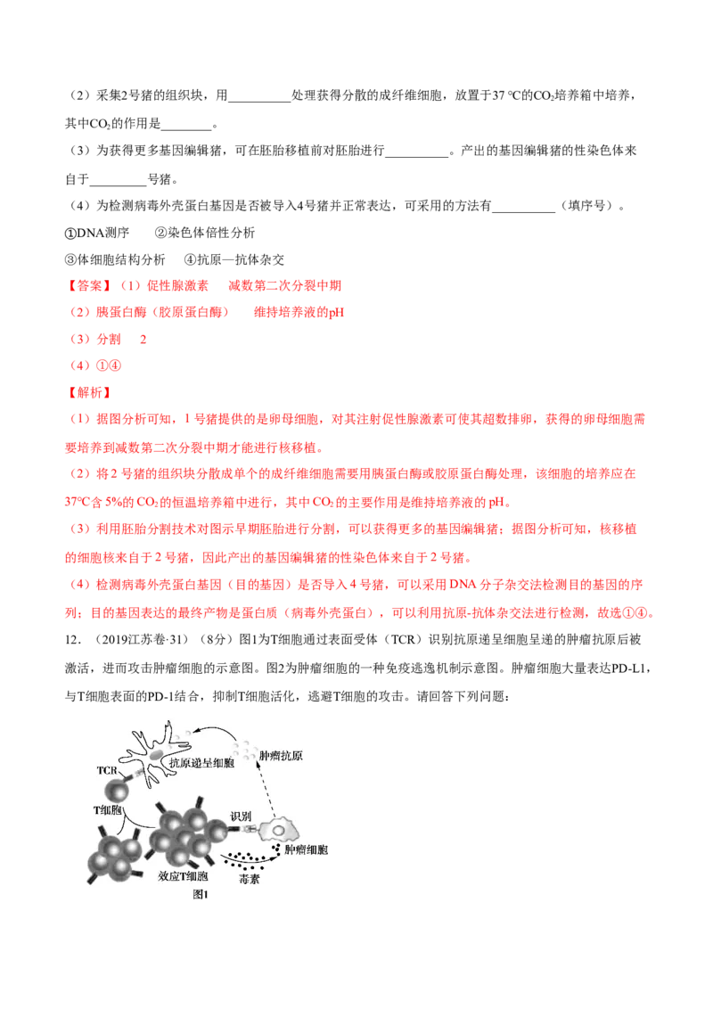 专题12现代生物科技专题-十年（2012-2021）高考生物真题分项汇编（全国通用）（解析版）_高考真题分类汇编(2012-2022)生物_高考真题分项汇编(2012-2021)生物