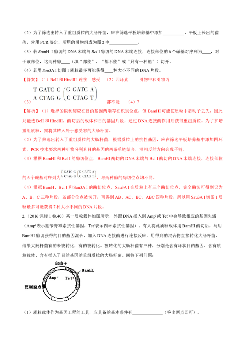 专题12现代生物科技专题-十年（2012-2021）高考生物真题分项汇编（全国通用）（解析版）_高考真题分类汇编(2012-2022)生物_高考真题分项汇编(2012-2021)生物