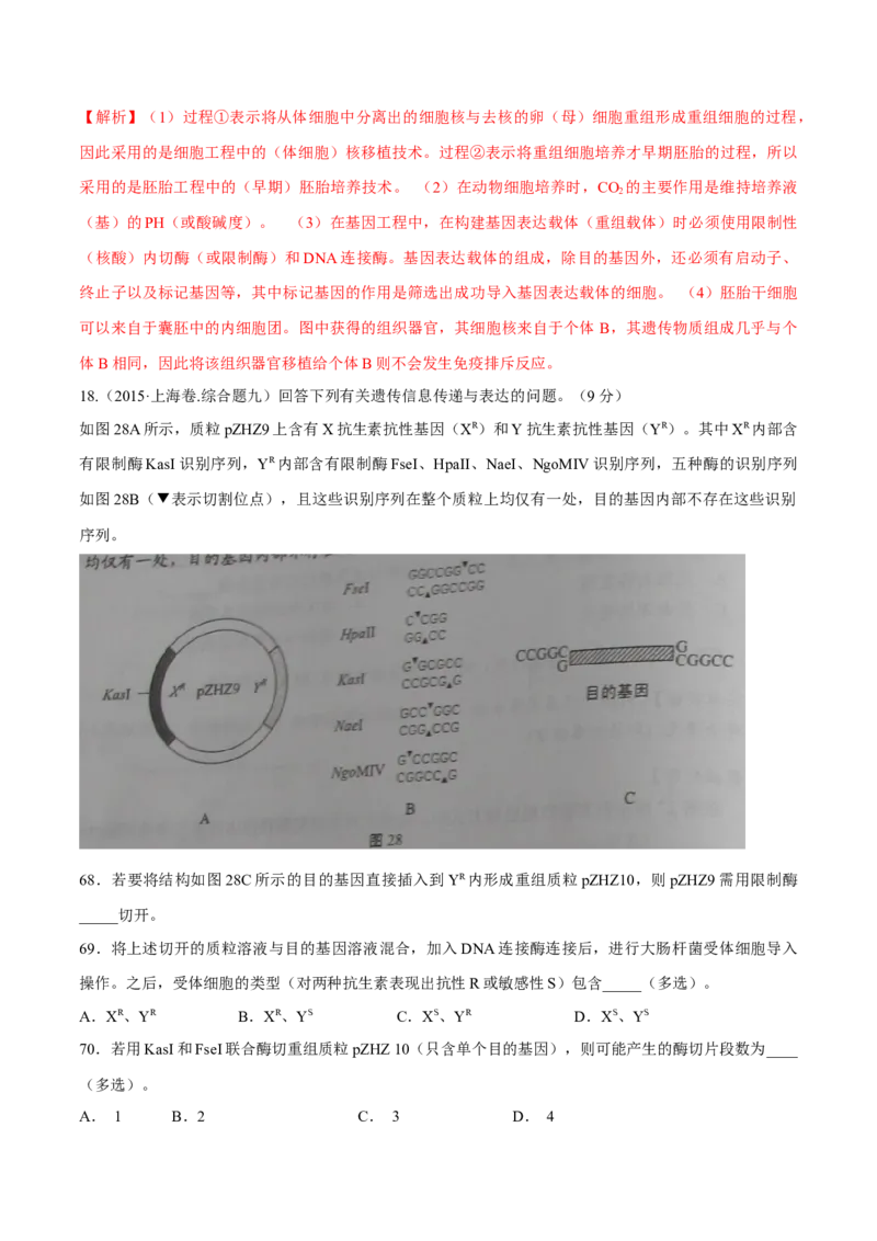专题12现代生物科技专题-十年（2012-2021）高考生物真题分项汇编（全国通用）（解析版）_高考真题分类汇编(2012-2022)生物_高考真题分项汇编(2012-2021)生物