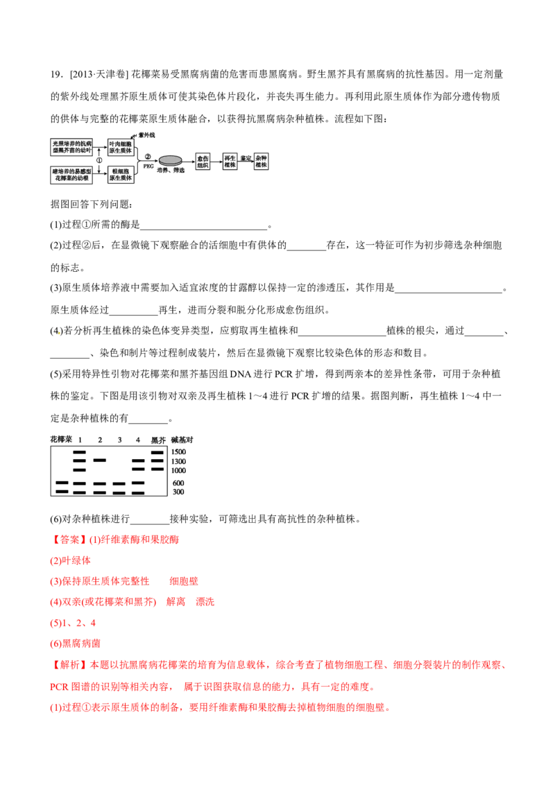 专题12现代生物科技专题-十年（2012-2021）高考生物真题分项汇编（全国通用）（解析版）_高考真题分类汇编(2012-2022)生物_高考真题分项汇编(2012-2021)生物