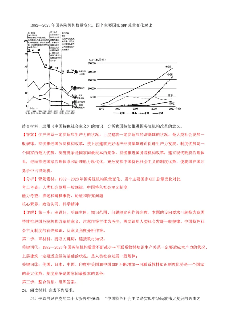 第三课只有中国特色社会主义才能发展中国同步练习（解析版）2024-2025学年高三政治一轮复习统编版必修一中国特色社会主义_42025年新高考资料_一轮复习
