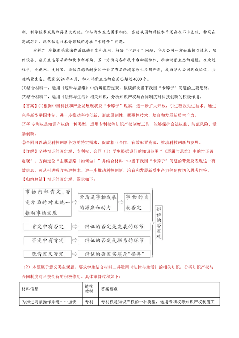 专题16辩证思维与创新思维（练习）（解析版）_42025年新高考资料_二轮复习_上好课2025年高考政治二轮复习讲练测（新高考通用）338376762