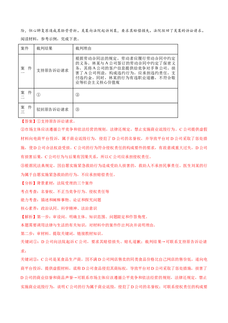 必刷题3年真题北京卷（解析版）_42025年新高考资料_专项复习_2025年高考政治分册专项复习（新教材新高考）_必刷3年高考真题北京卷-2025年高考政治分册专项复习（新教材新高考）