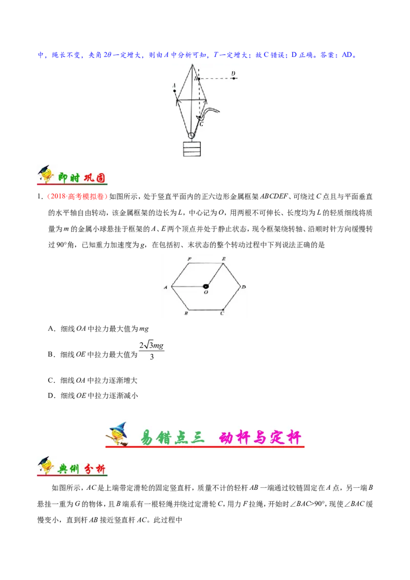 专题02相互作用-备战2019年高考物理之纠错笔记系列（原卷版）_新高考复习资料_2022年新高考复习资料_高考物理2022年一轮复习各版本_1.2022年高考物理一轮复习全国通用版_原卷版