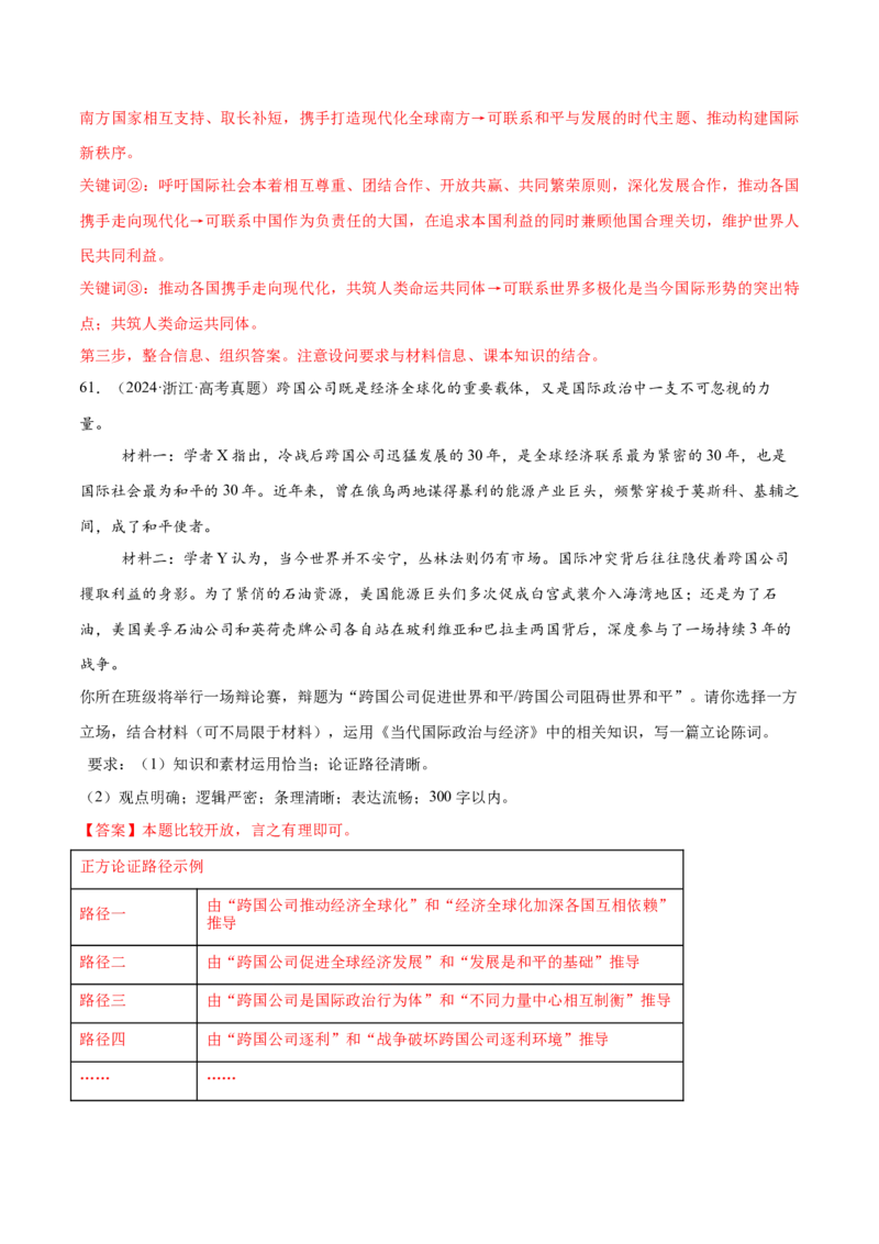 必刷题高考真题选择性必修1《当代国际政治与经济》（解析版）_42025年新高考资料_专项复习_2025年高考政治分册专项复习（新教材新高考）