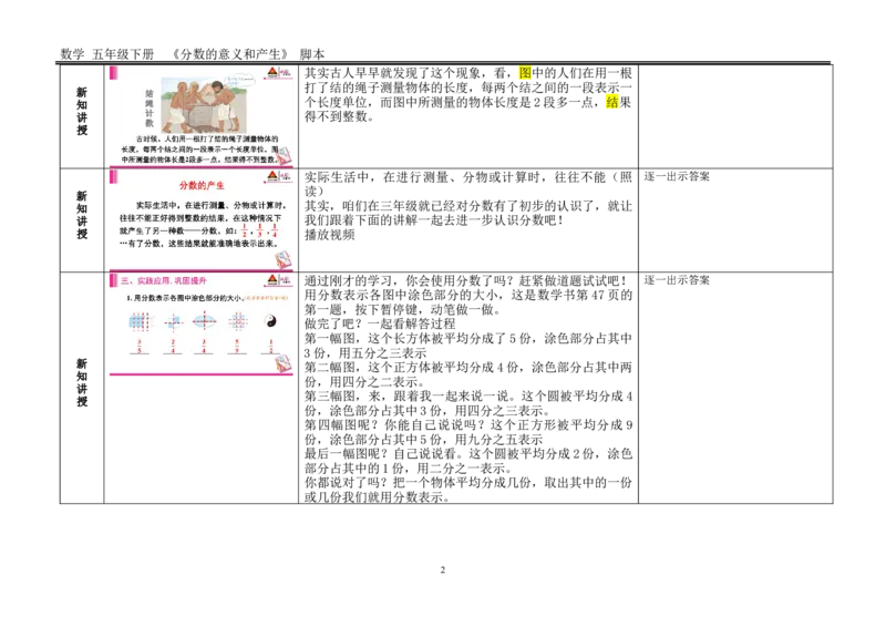 1.分数的产生和意义（1）_1-6年级下册_R5数下新插图版_R5数下教案+学案_慕课堂教案_4分数的意义和性质