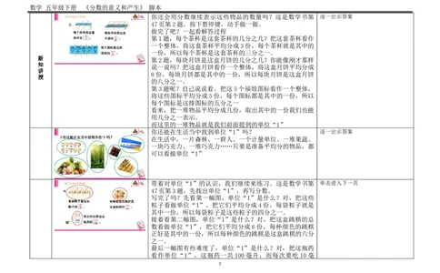 1.分数的产生和意义（1）_1-6年级下册_R5数下新插图版_R5数下教案+学案_慕课堂教案_4分数的意义和性质