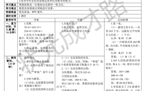 第7课时用不同的估算策略解决问题_1-6年级下册_R3数下新插图版_旧教材资源_R3数下教案+学案_导学案_2除数是一位数的除法_2.笔算除法