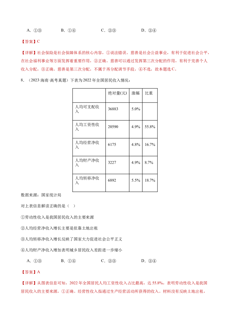 专题四经济发展与社会进步（讲义）（解析版）_42025年新高考资料_二轮复习_上好课2025年高考政治二轮复习讲练测（新高考通用）338376762