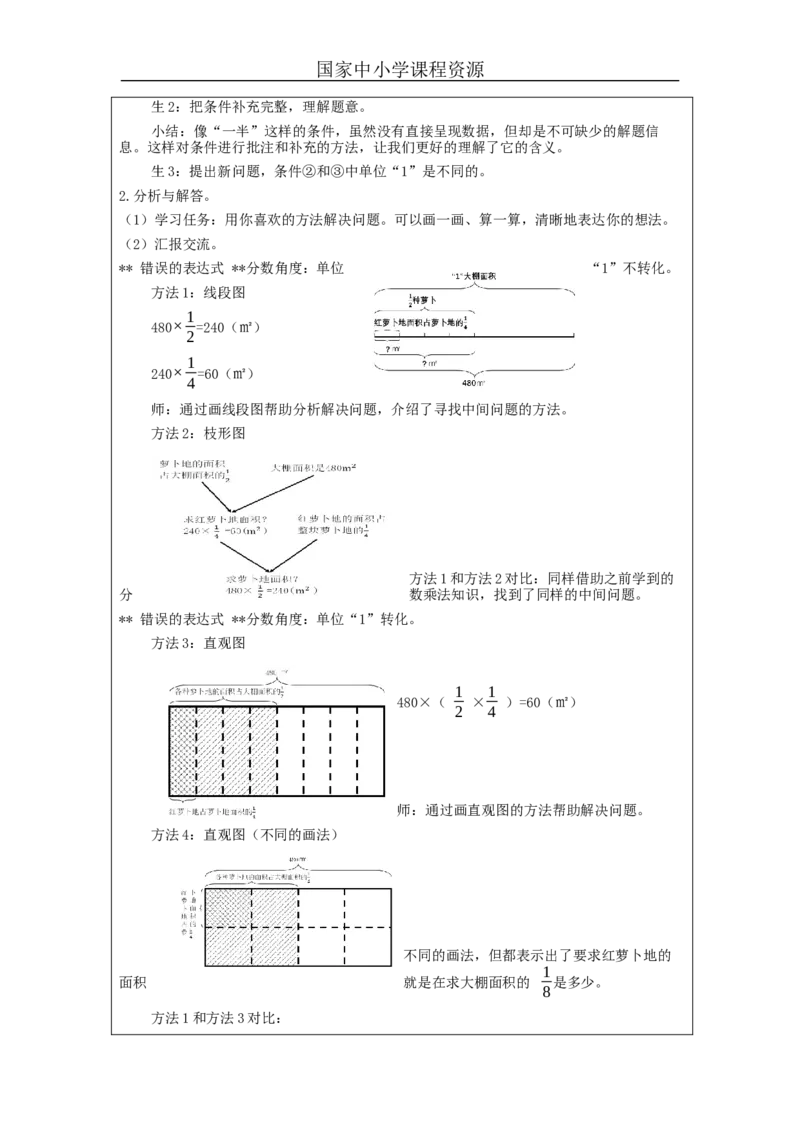 解决问题（第1课时）_教学设计_小学数学人教版单独教案（1-6上下册）_《智慧教育教案》1-6上下册（25秋）_1-6上册_6年级上册（教案）新插图_第1单元分数乘法