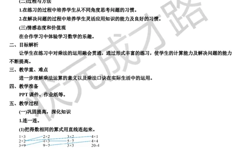 第3课时表内乘法（2）_1-6年级上册_数学2年级上册教学资源包（新教材2025秋）_旧教材课件_导学案新版_9总复习_专题一数与计算数学广角