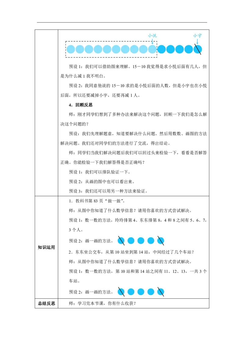 解决问题_教学设计_小学数学人教版单独教案（1-6上下册）_《智慧教育教案》1-6上下册（25秋）_1-6上册_1年级上册（教案）2024秋新教材_第4单元