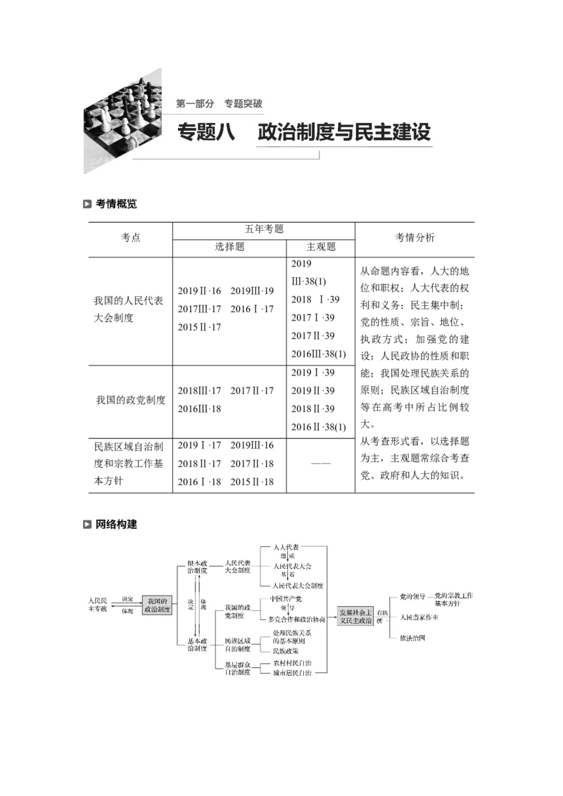 08第一部分专题八政治制度与民主建设_通用版（老高考）复习资料_2023年复习资料_一轮+二轮_政治高三二轮复习系列_政治高三二轮复习系列《二轮复习增分策略》（学生版）