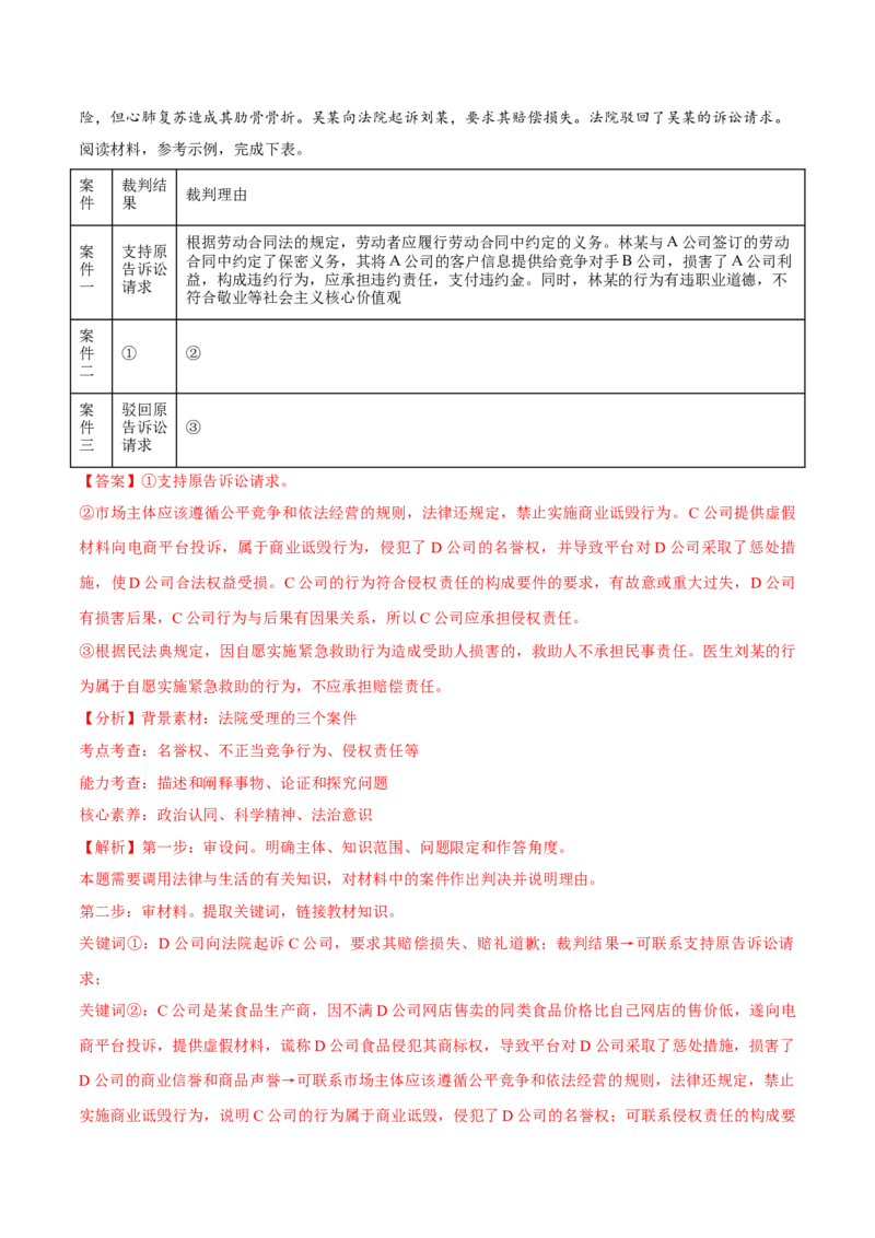 必刷题高考真题选择性必修2《法律与生活》（解析版）_42025年新高考资料_专项复习_2025年高考政治分册专项复习（新教材新高考）