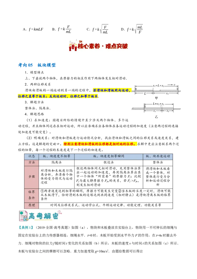 专题03牛顿运动定律的综合运用（讲义）（原卷版）_新高考复习资料_2024新高考复习资料_二轮复习资料_高频考点解密2024年高考物理二轮复习高频考点追踪与预测（新高考专用）_讲义