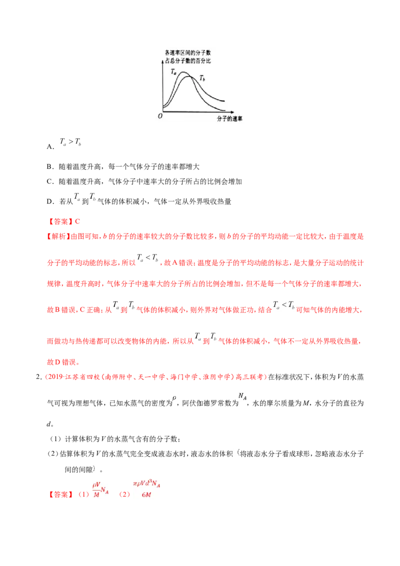 专题15选修3-3-备战2019年高考物理之纠错笔记系列（解析版）_新高考复习资料_2022年新高考复习资料_高考物理2022年一轮复习各版本_3.2022年高考物理一轮复习新高考2粤冀渝湘适用