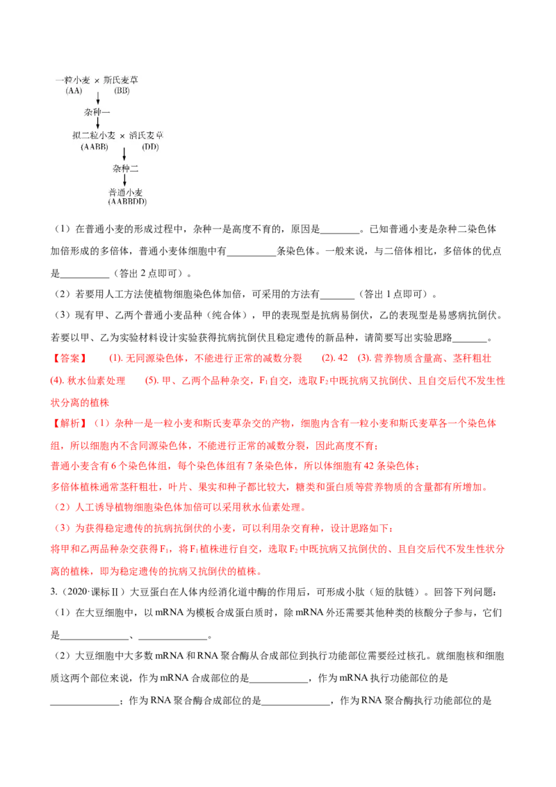 专题17遗传的基本定律综合-十年（2012-2021）高考生物真题分项汇编（全国通用）（解析版）_高考真题分类汇编(2012-2022)生物_高考真题分项汇编(2012-2021)生物