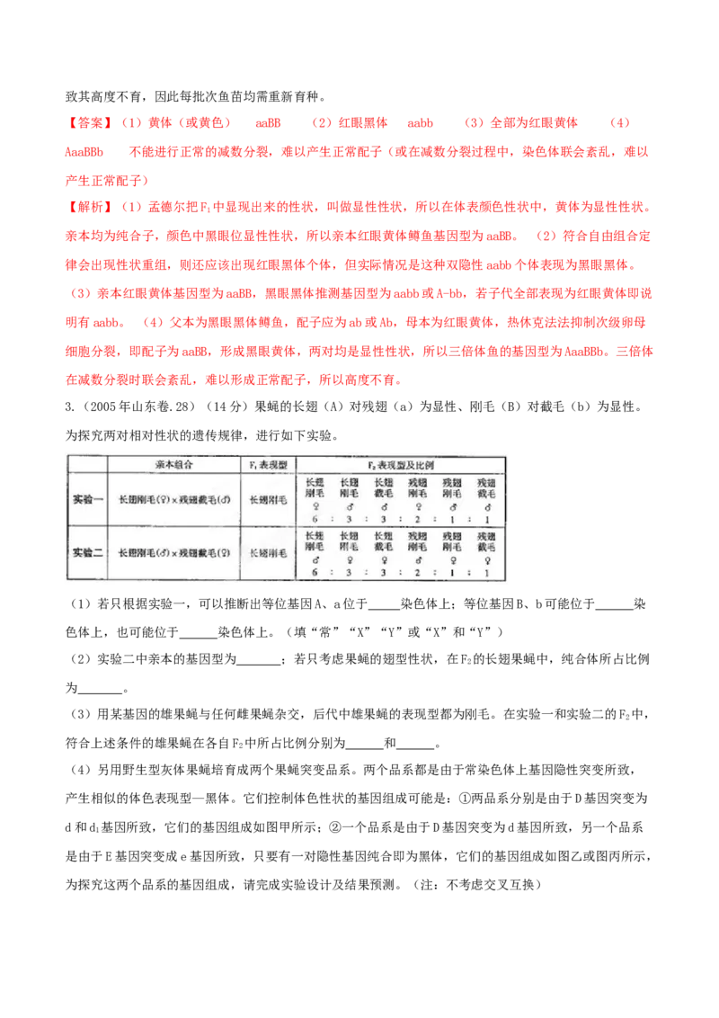 专题17遗传的基本定律综合-十年（2012-2021）高考生物真题分项汇编（全国通用）（解析版）_高考真题分类汇编(2012-2022)生物_高考真题分项汇编(2012-2021)生物