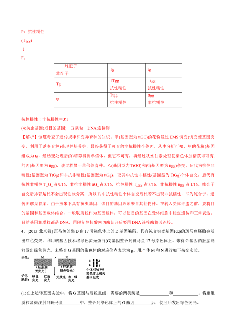 专题17遗传的基本定律综合-十年（2012-2021）高考生物真题分项汇编（全国通用）（解析版）_高考真题分类汇编(2012-2022)生物_高考真题分项汇编(2012-2021)生物